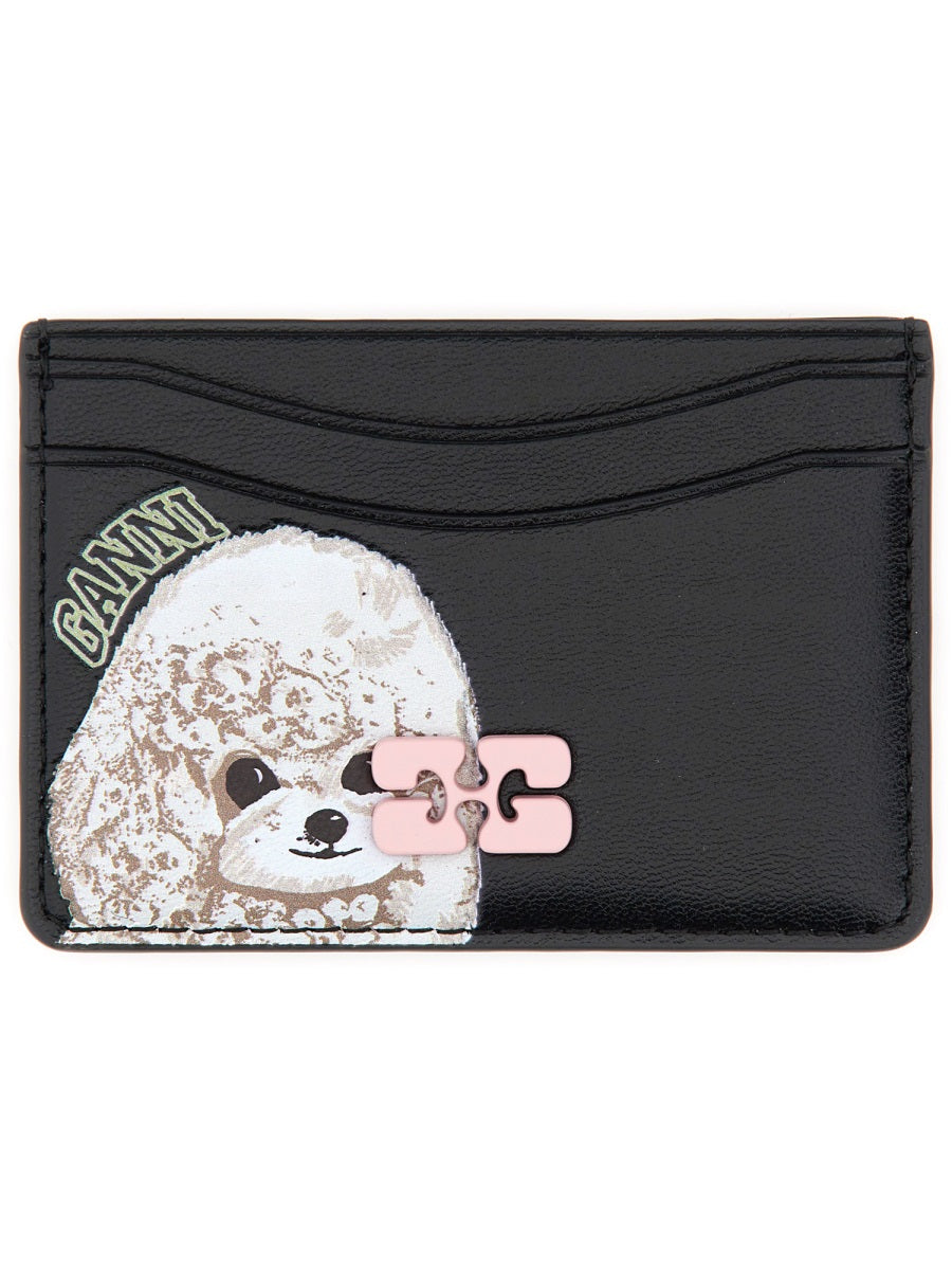 GANNI Dog-Print Mini Cardholder