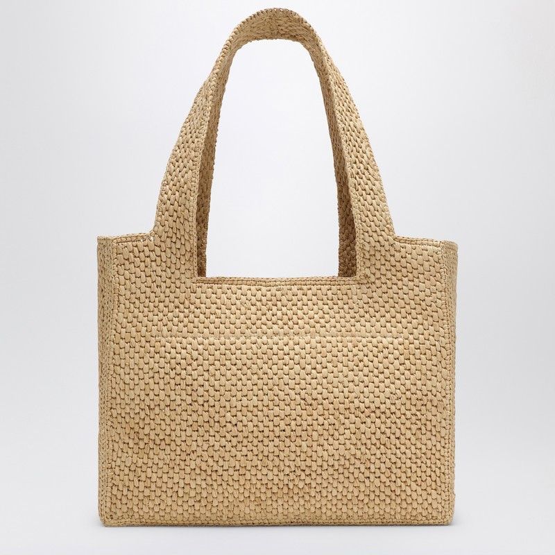 LOEWE Medium Raffia Tote Handbag with Adjustable Leather Strap