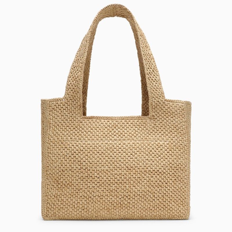 LOEWE Medium Raffia Tote Handbag with Adjustable Leather Strap