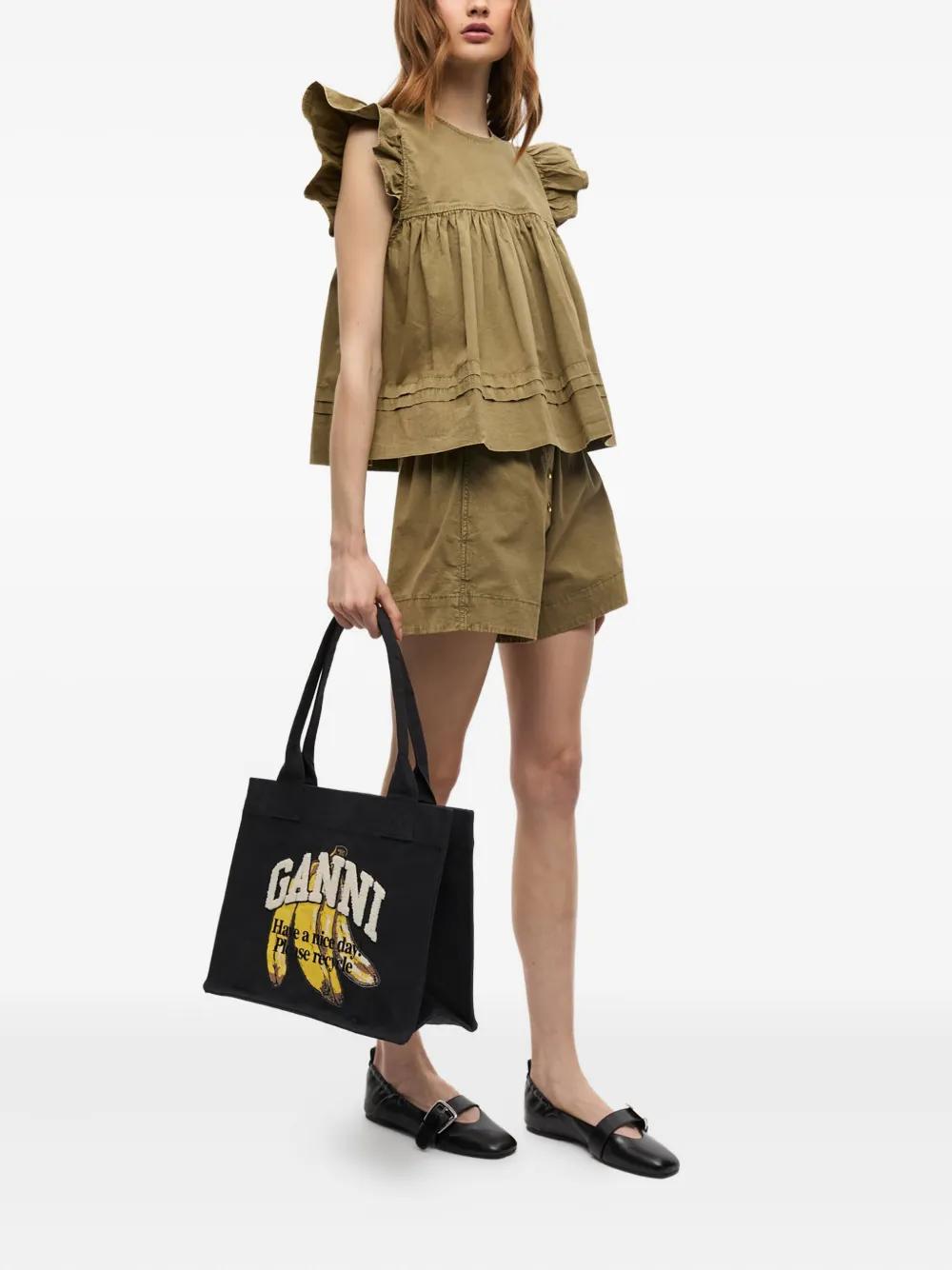 GANNI Large Banana Print Tote Handbag - FW25