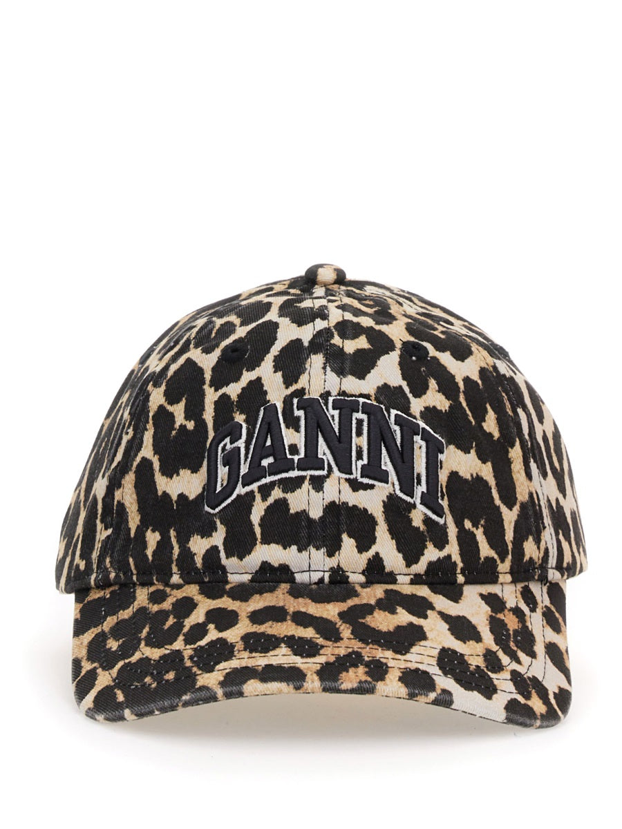 GANNI Leopard-Print Cap