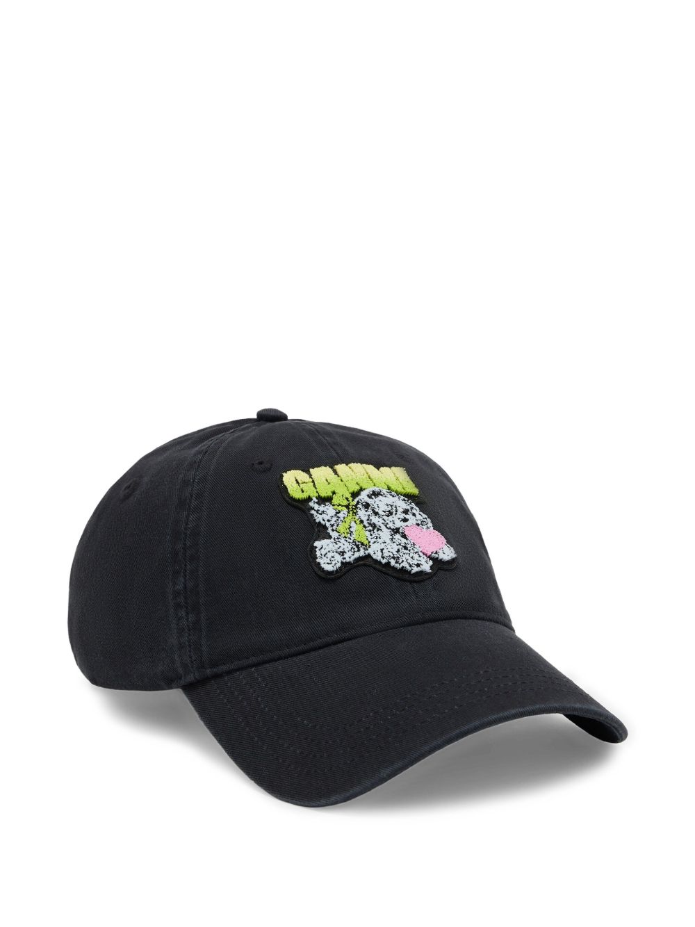GANNI Organic Cotton Baseball Cap with Embroidered Detail
