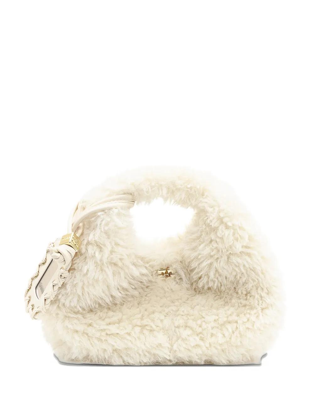 GANNI Mini Fur Hobo Tote Handbag