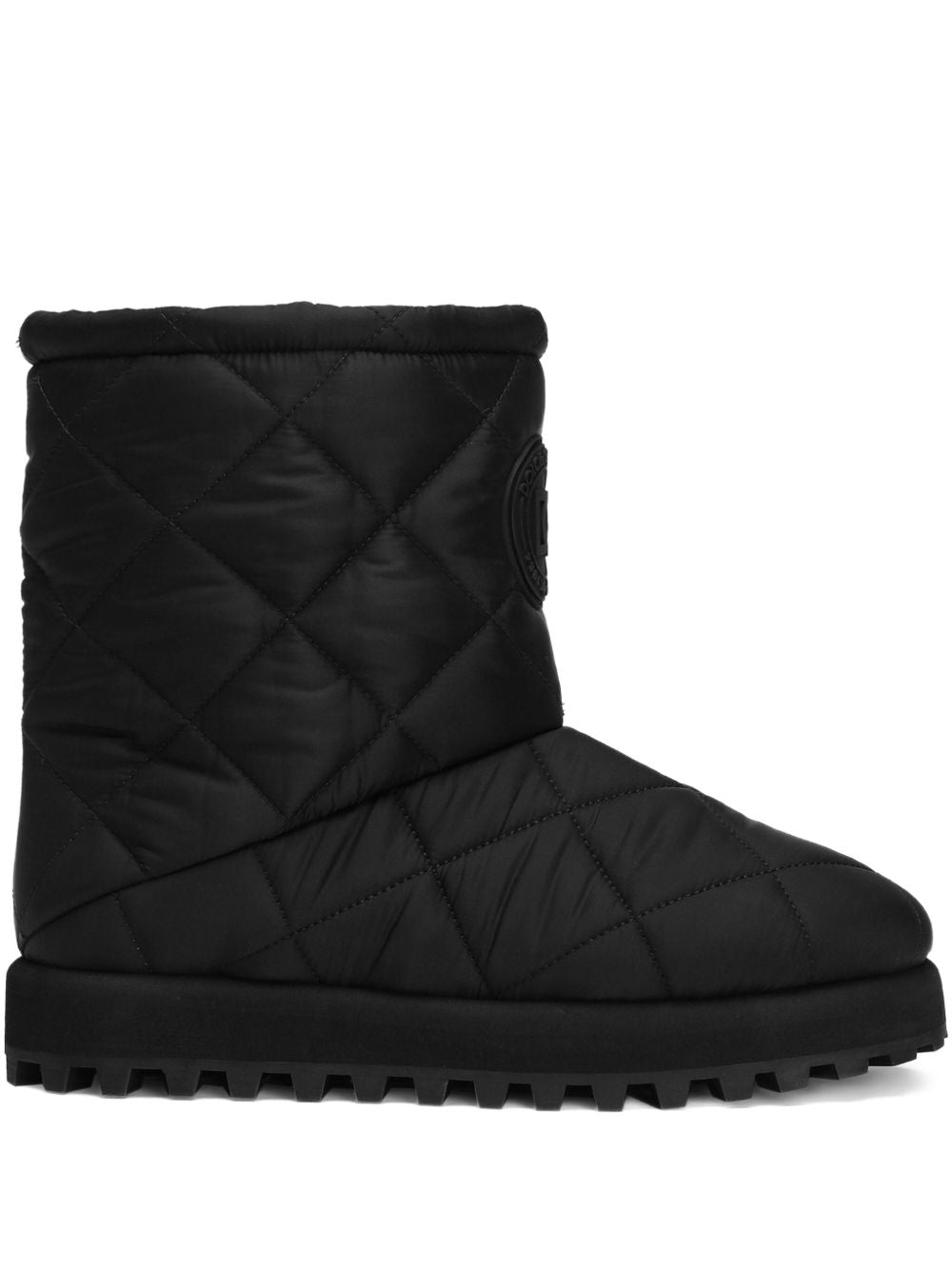 DOLCE & GABBANA Puffy Boots with Round Toe and Logo Patch