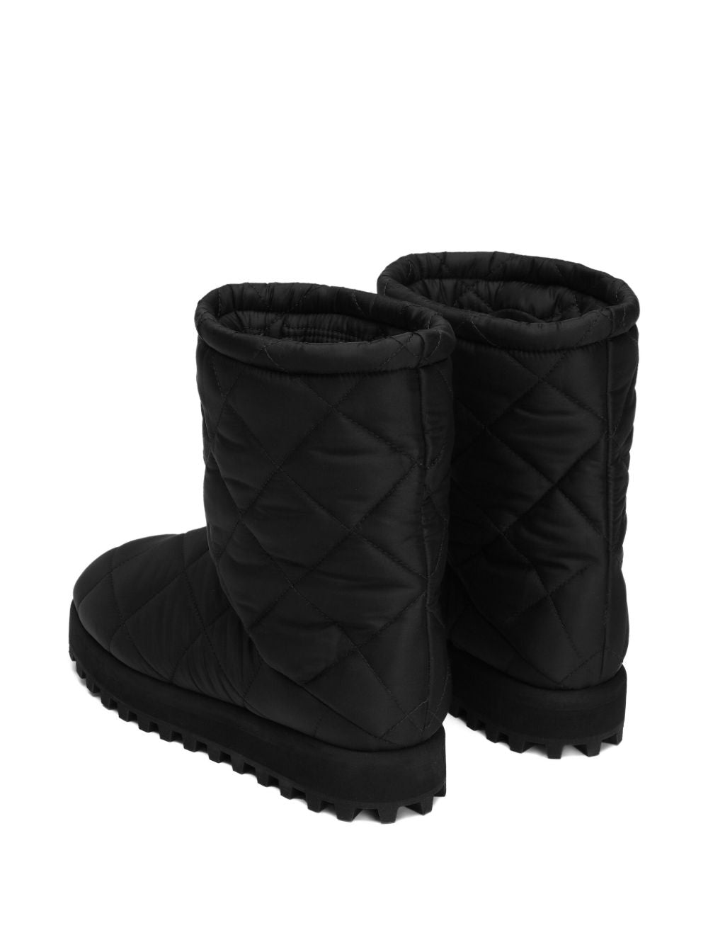 DOLCE & GABBANA Puffy Boots with Round Toe and Logo Patch