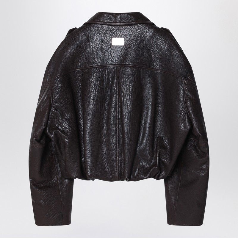 ACNE STUDIOS Leather Over Bomber Jacket - Relaxed Fit