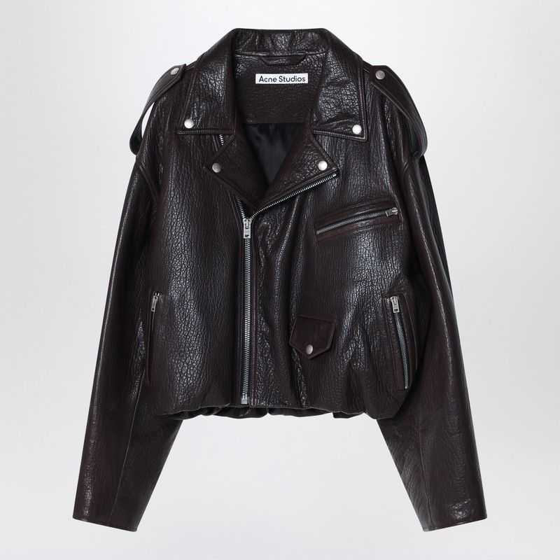 ACNE STUDIOS Leather Over Bomber Jacket - Relaxed Fit