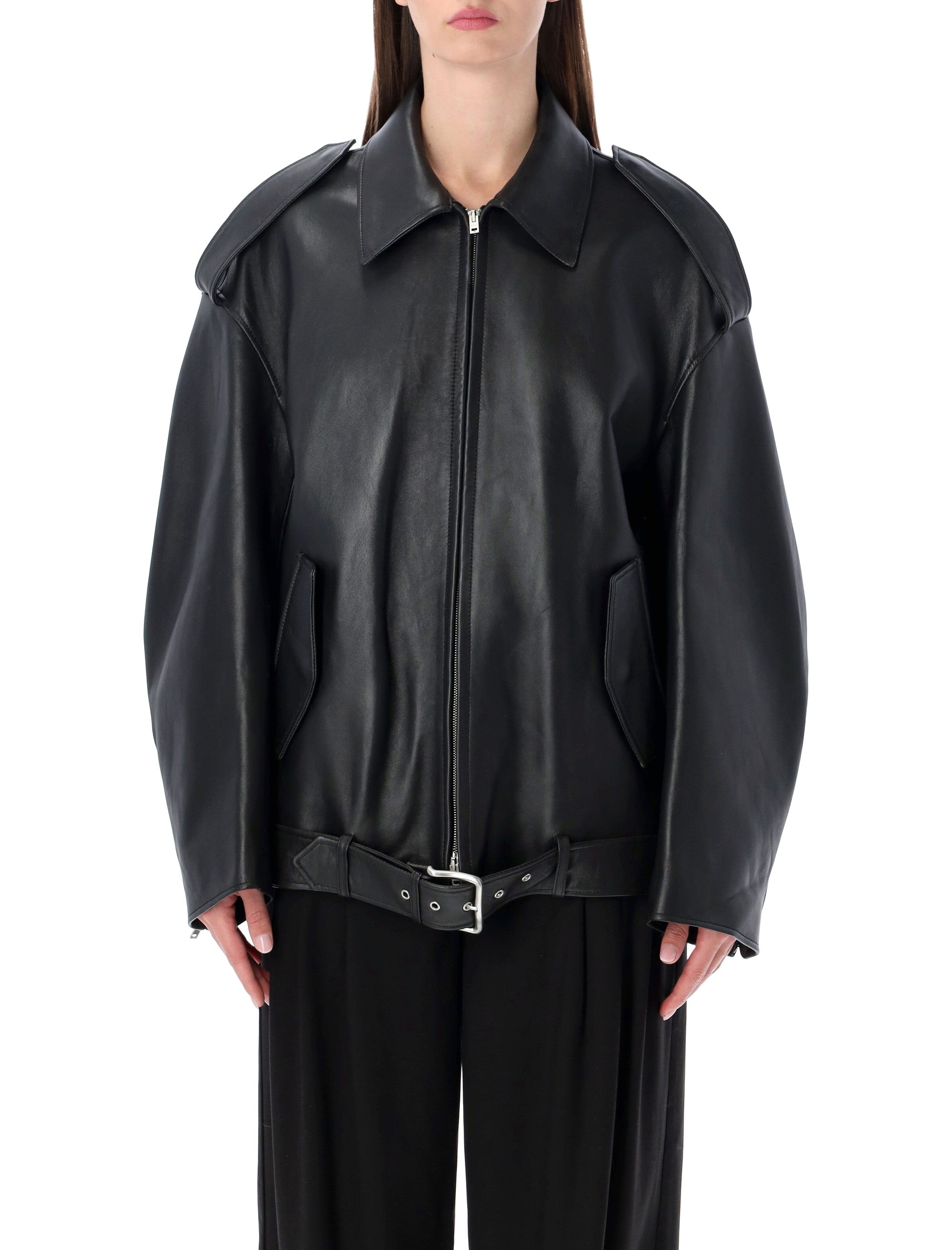 ACNE STUDIOS Relaxed Fit Lamb Leather Jacket