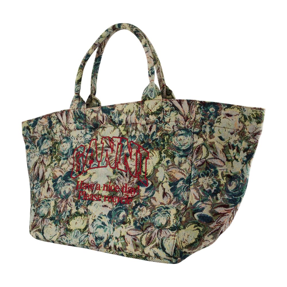 GANNI XXL Reversible Tapestry Shopper Handbag