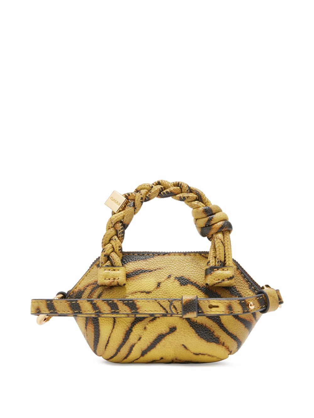 GANNI Mini Recycled Leather Handbag with Twisted Top-Handle