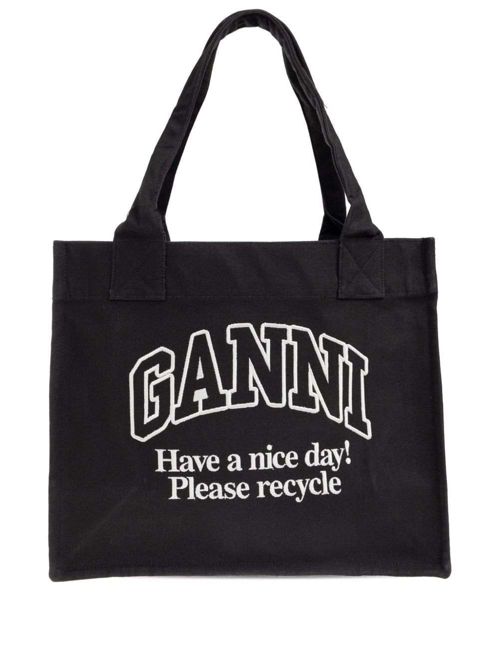GANNI Canvas Shopping Handbag - FW25 Collection