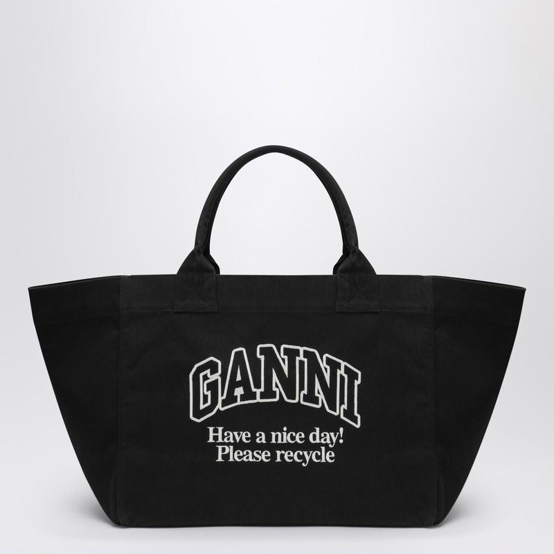 GANNI XXL Canvas Tote Handbag