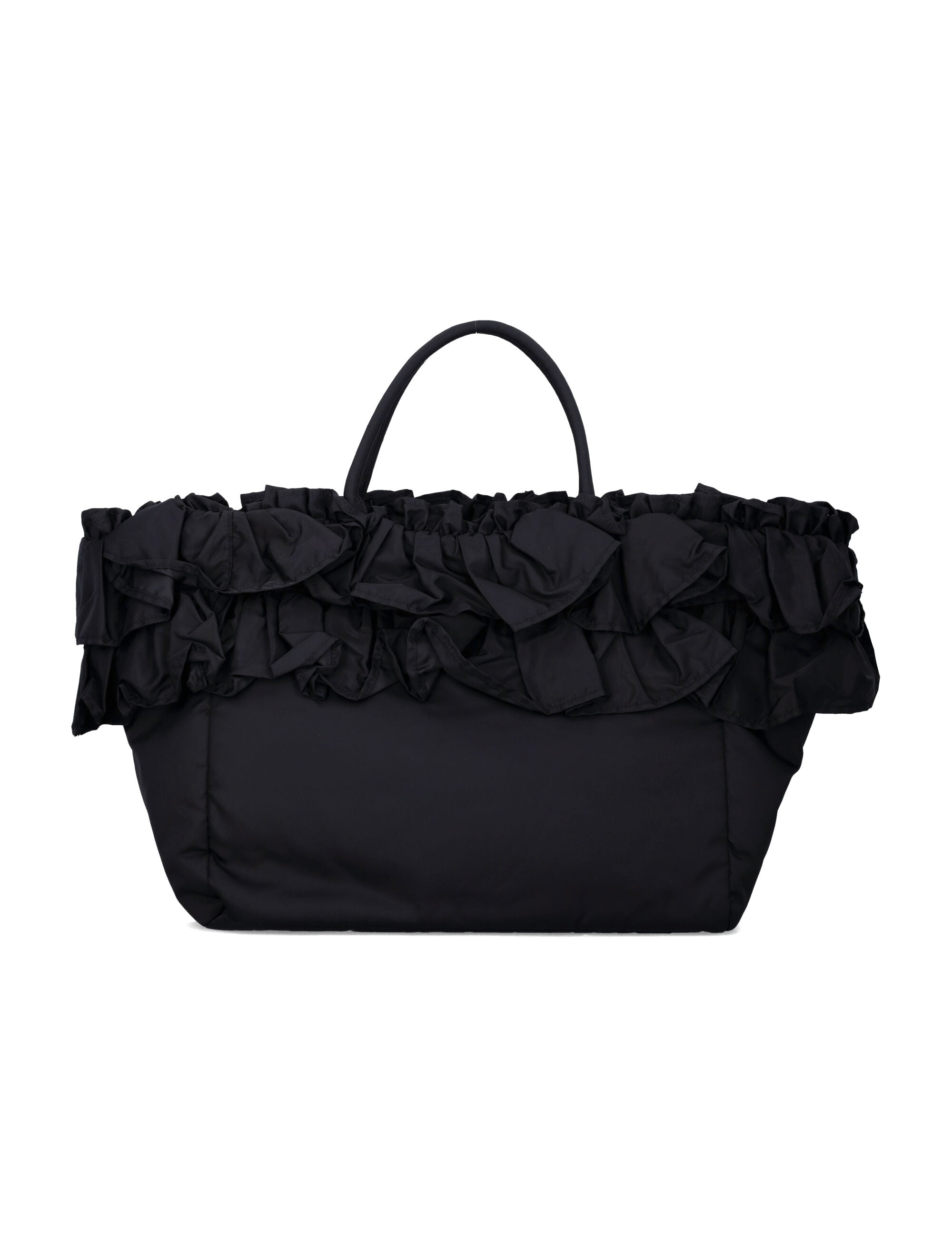 GANNI Spacious Nylon Ruffled XXL Shopper Handbag