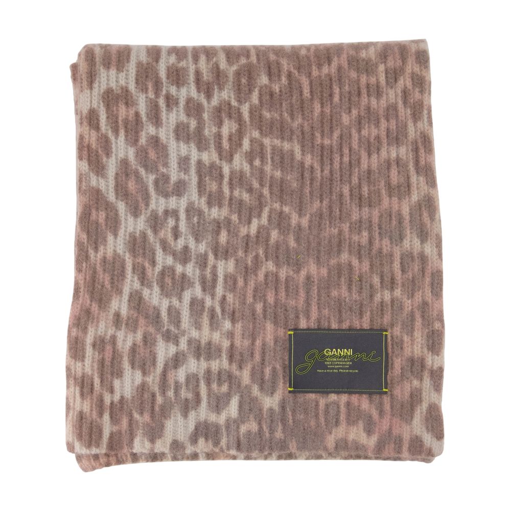 GANNI Leopard Print Scarf