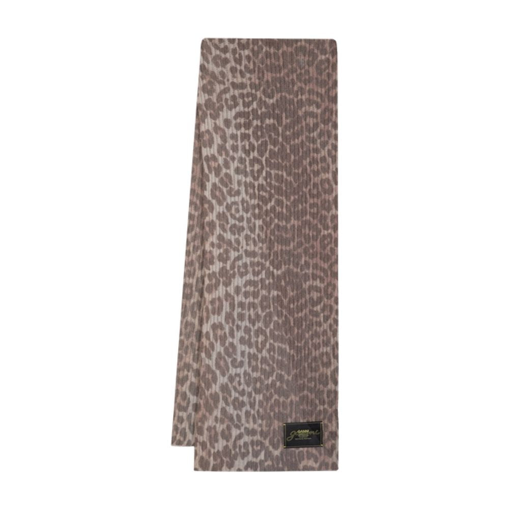 GANNI Leopard Print Scarf