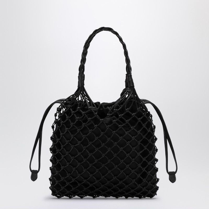 MOSCHINO COUTURE Mini Woven Handle Handbag with Drawstring Closure