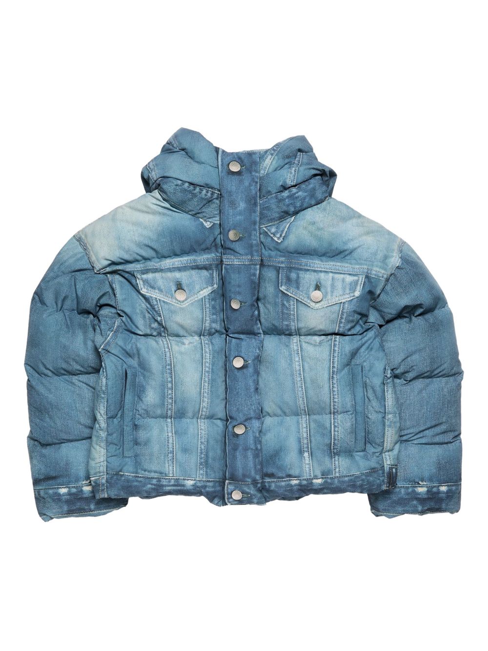 ACNE STUDIOS Women's Quilted Denim Down Jacket with Hood