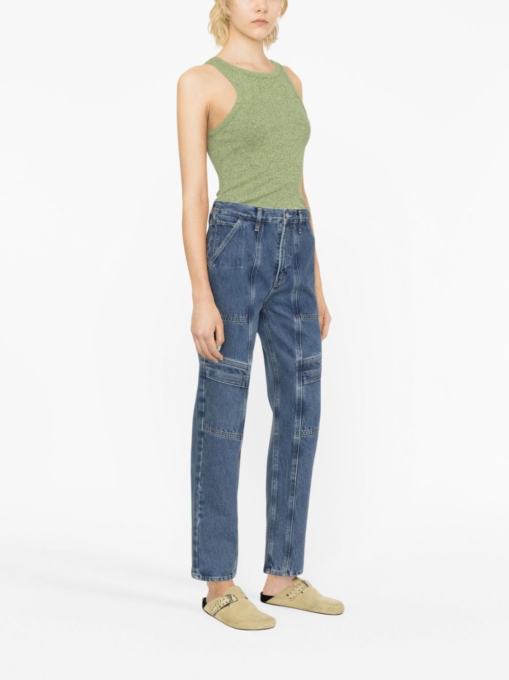 AGOLDE High-Waisted Cargo Straight-Leg Jeans