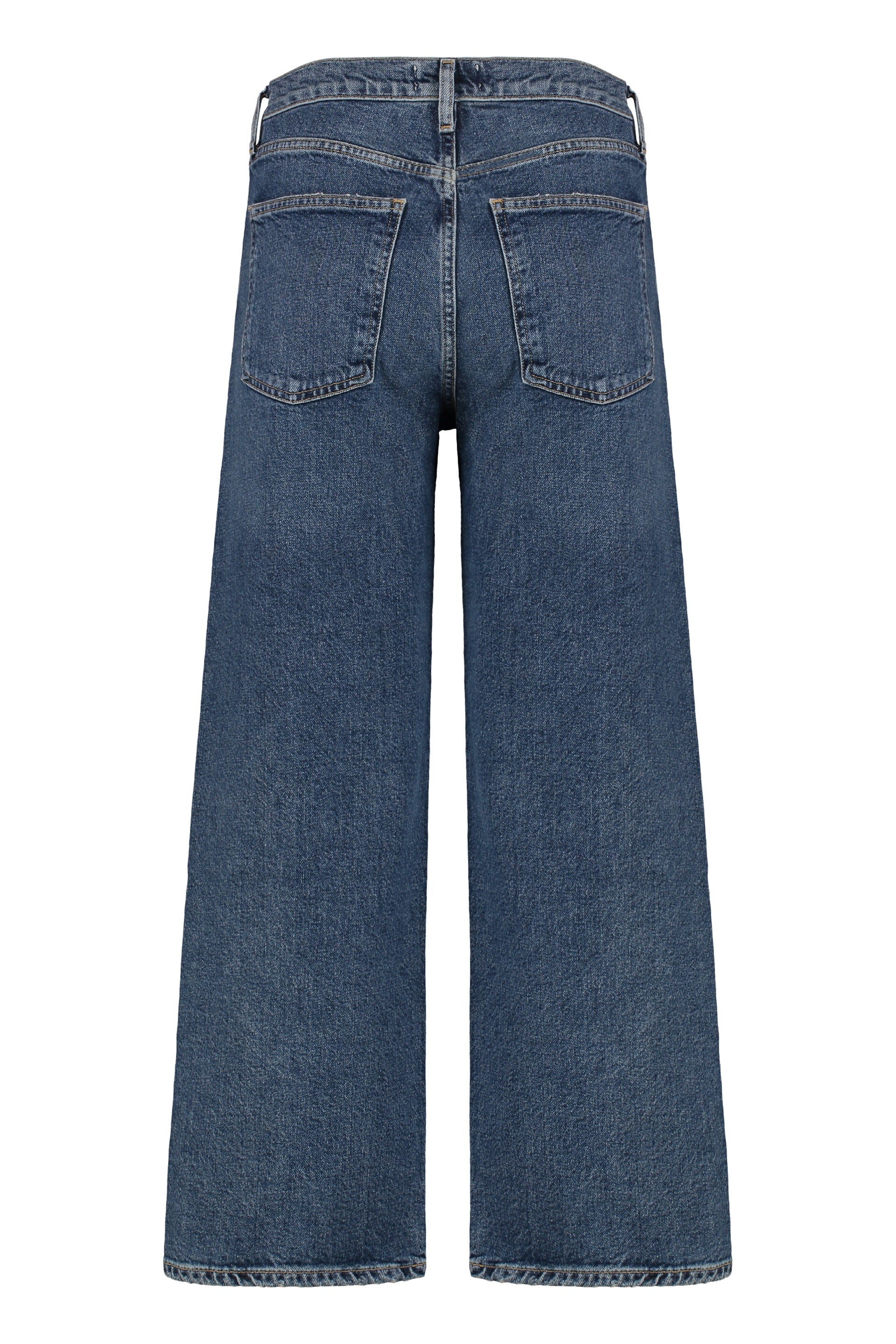AGOLDE Cropped Denim Jeans with Engraved Metal Details