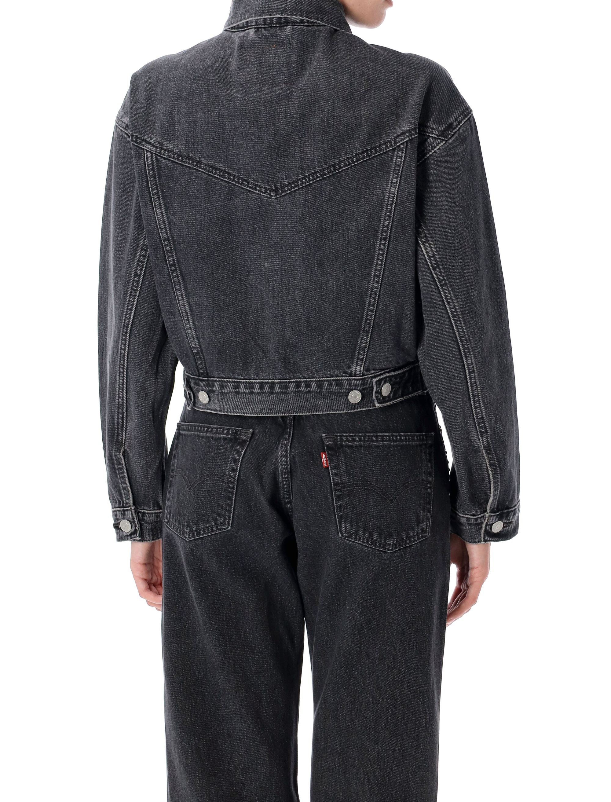 LEVI'S Cropped Shrunken '90s Trucker Denim Jacket - Size S