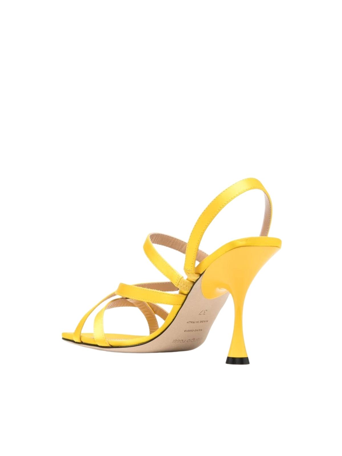 SERGIO ROSSI Crepe Satin Leather Heeled Sandal