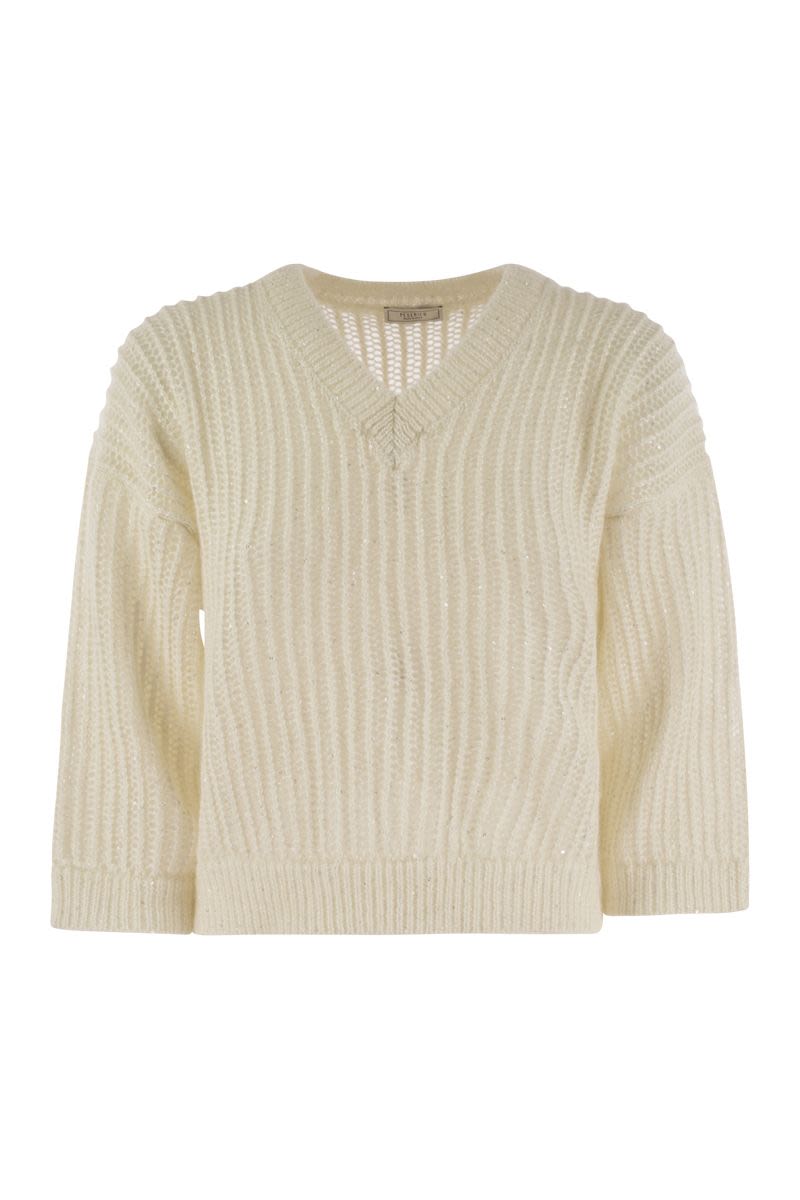 PESERICO Mini Tricot Sweater with Micro Sequins