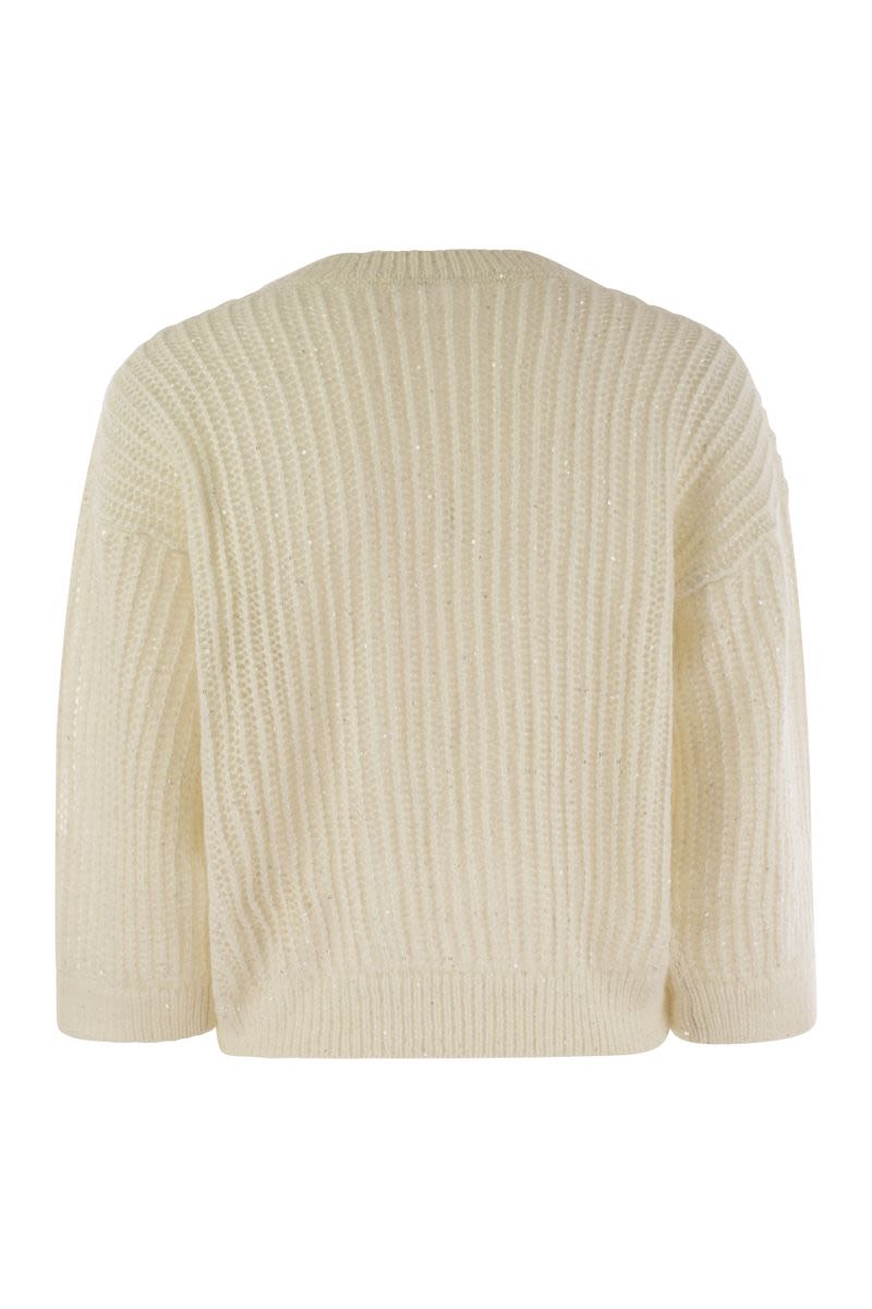 PESERICO Mini Tricot Sweater with Micro Sequins