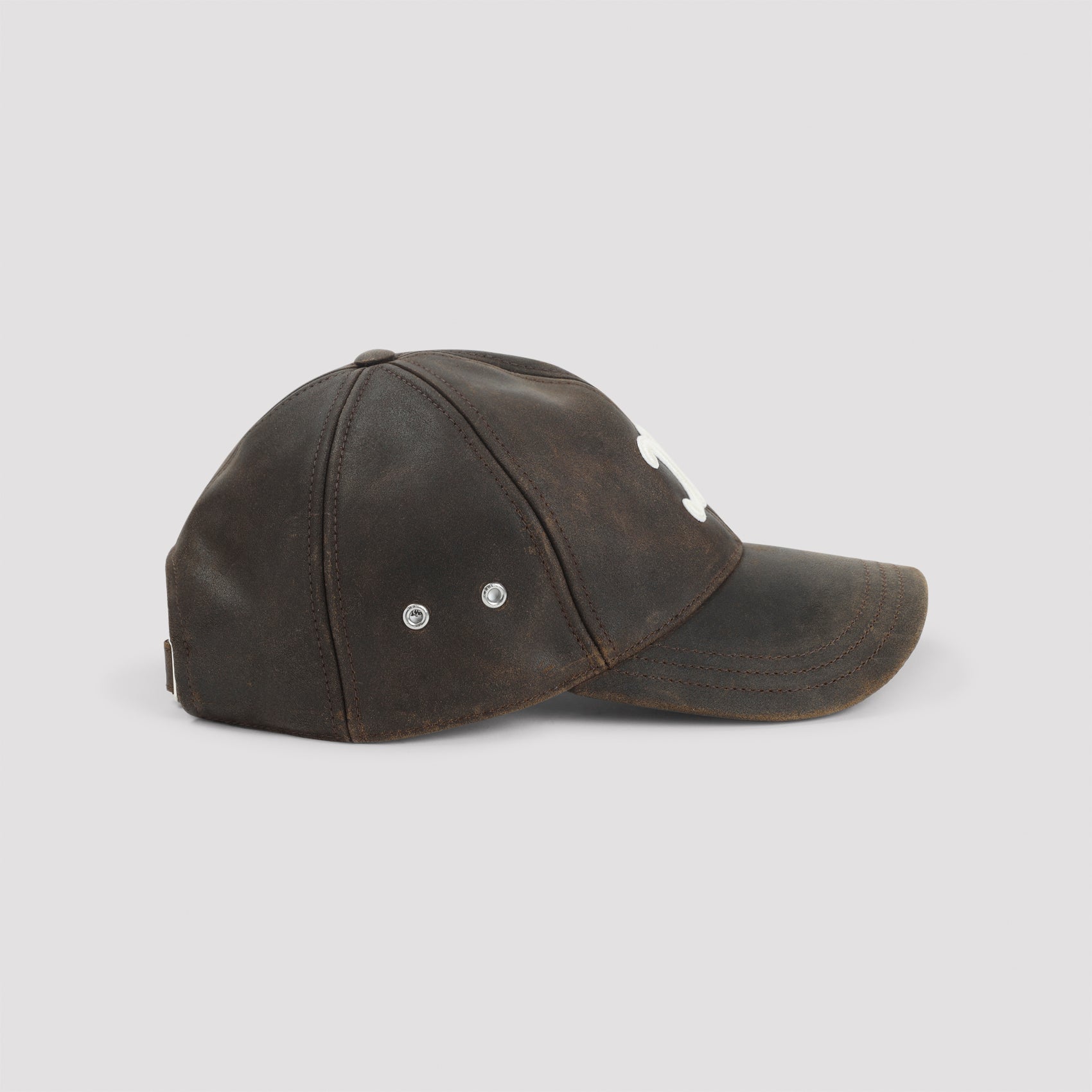CELINE Leather Hat with Adjustable Fit