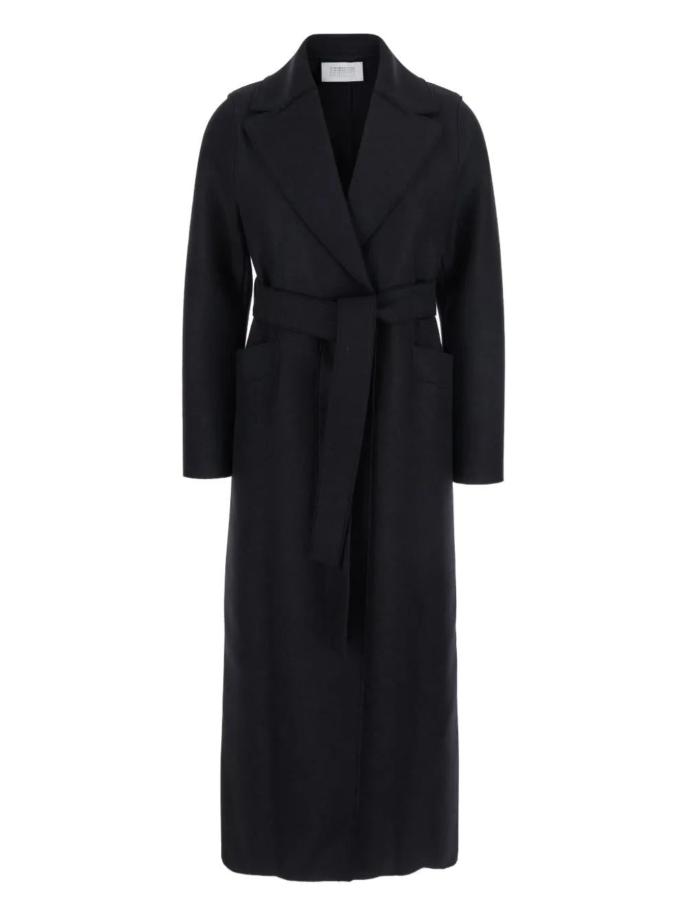 HARRIS WHARF LONDON Belted Lapel Wool Trench Coat for Women