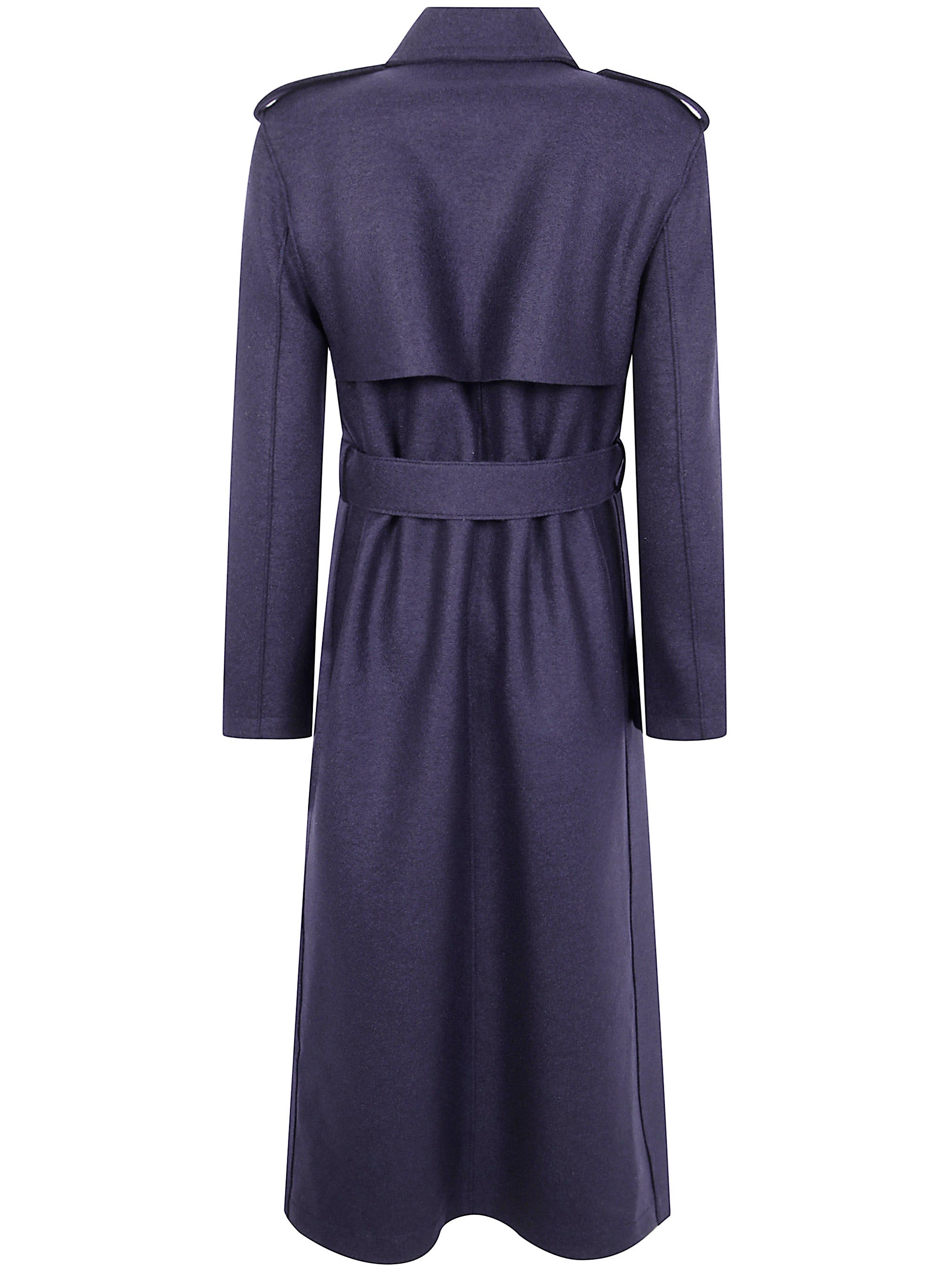 HARRIS WHARF LONDON Women's Long Double-Stitched Trench Coat