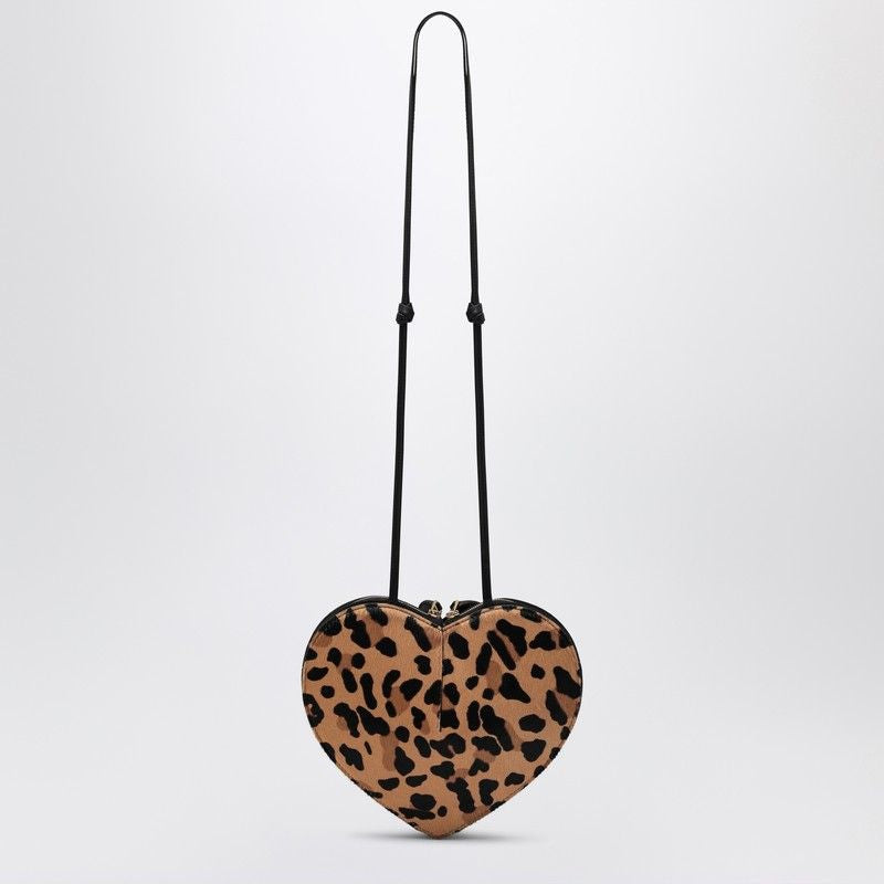 ALAIA Heart-Shaped Leopard-Print Leather Shoulder Handbag