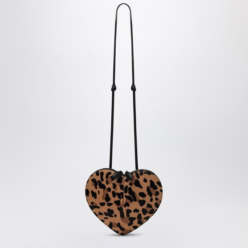 ALAIA Heart-Shaped Leopard-Print Leather Shoulder Handbag