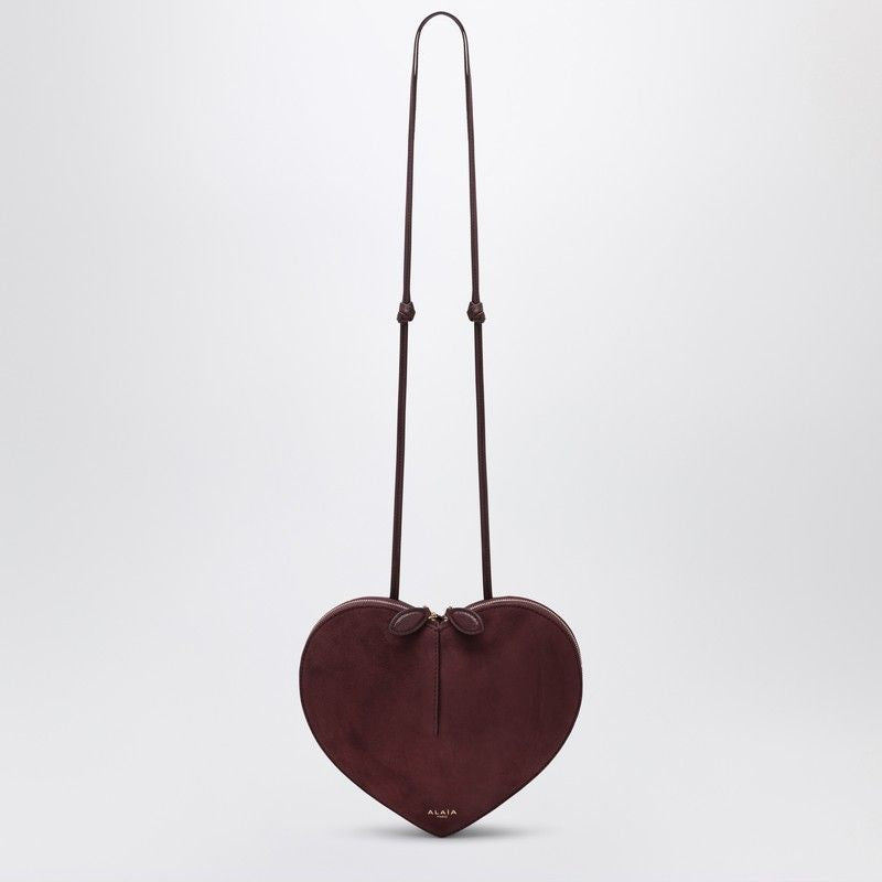 ALAIA Heart Design Shoulder Handbag with Double Zip Closure