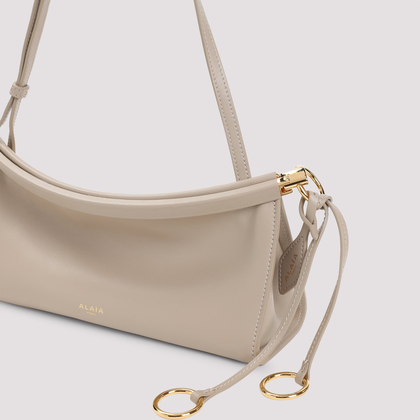 ALAIA East West Mini Leather Shoulder Handbag