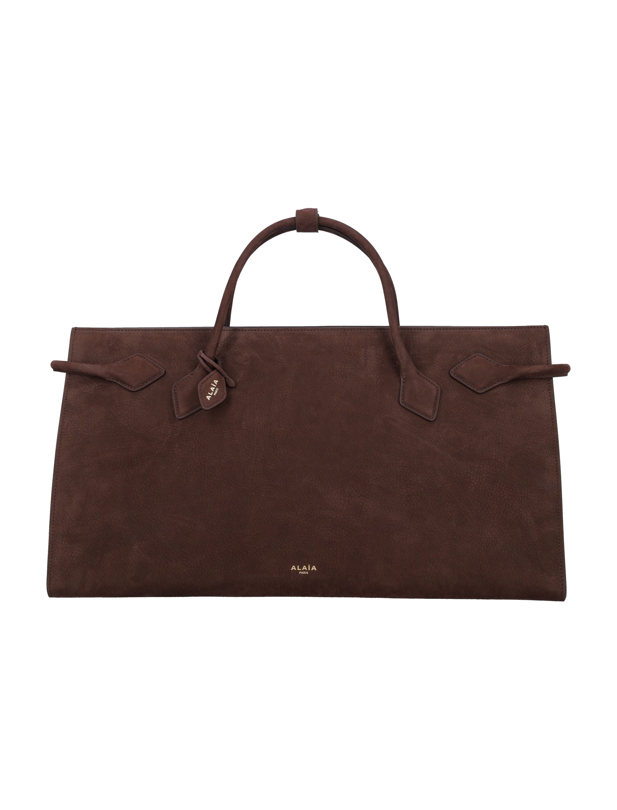 ALAIA Elegant East West Tote Handbag with Tubular Handles