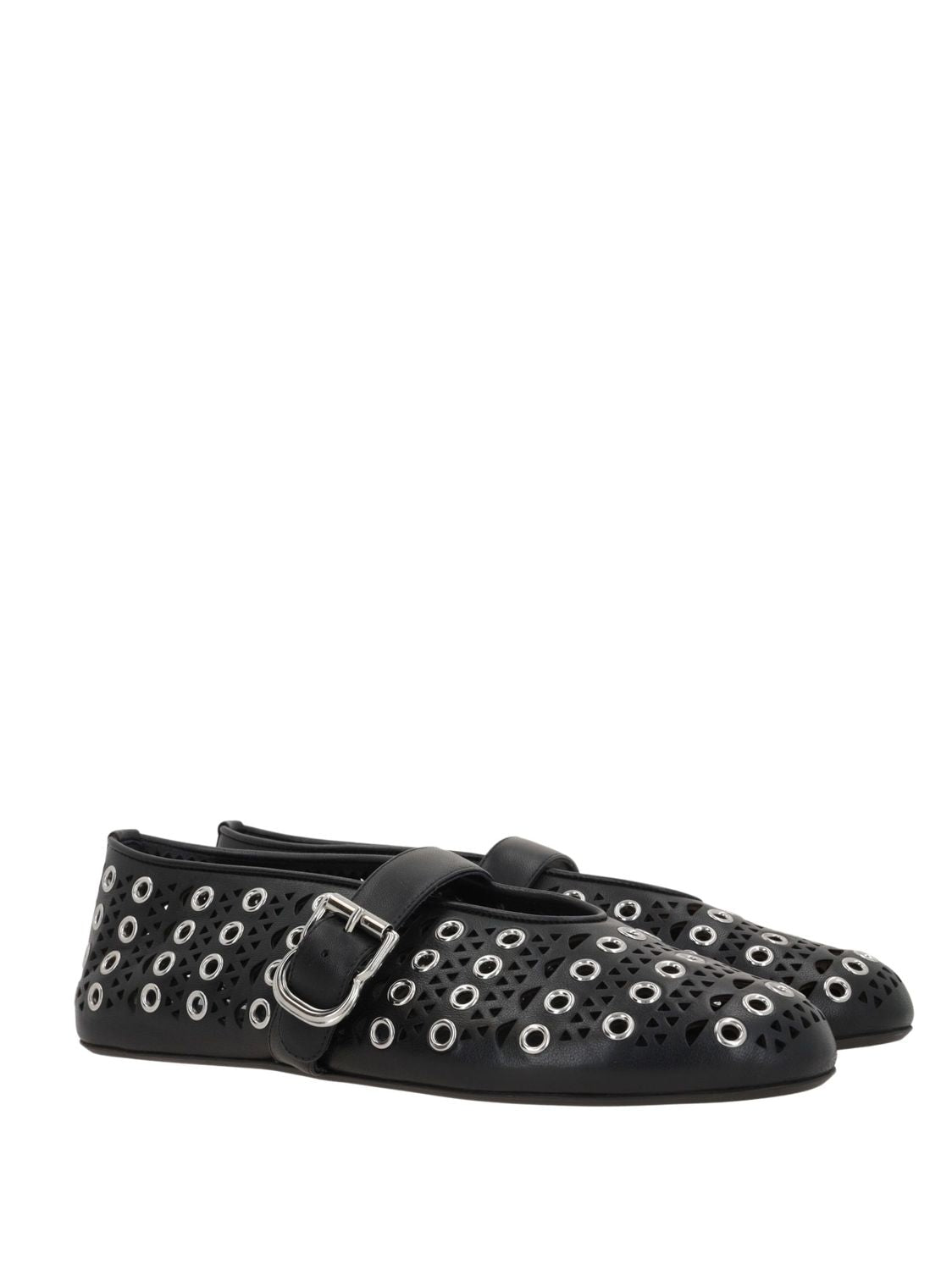 ALAIA Eyelet-Adorned Ballet Flats