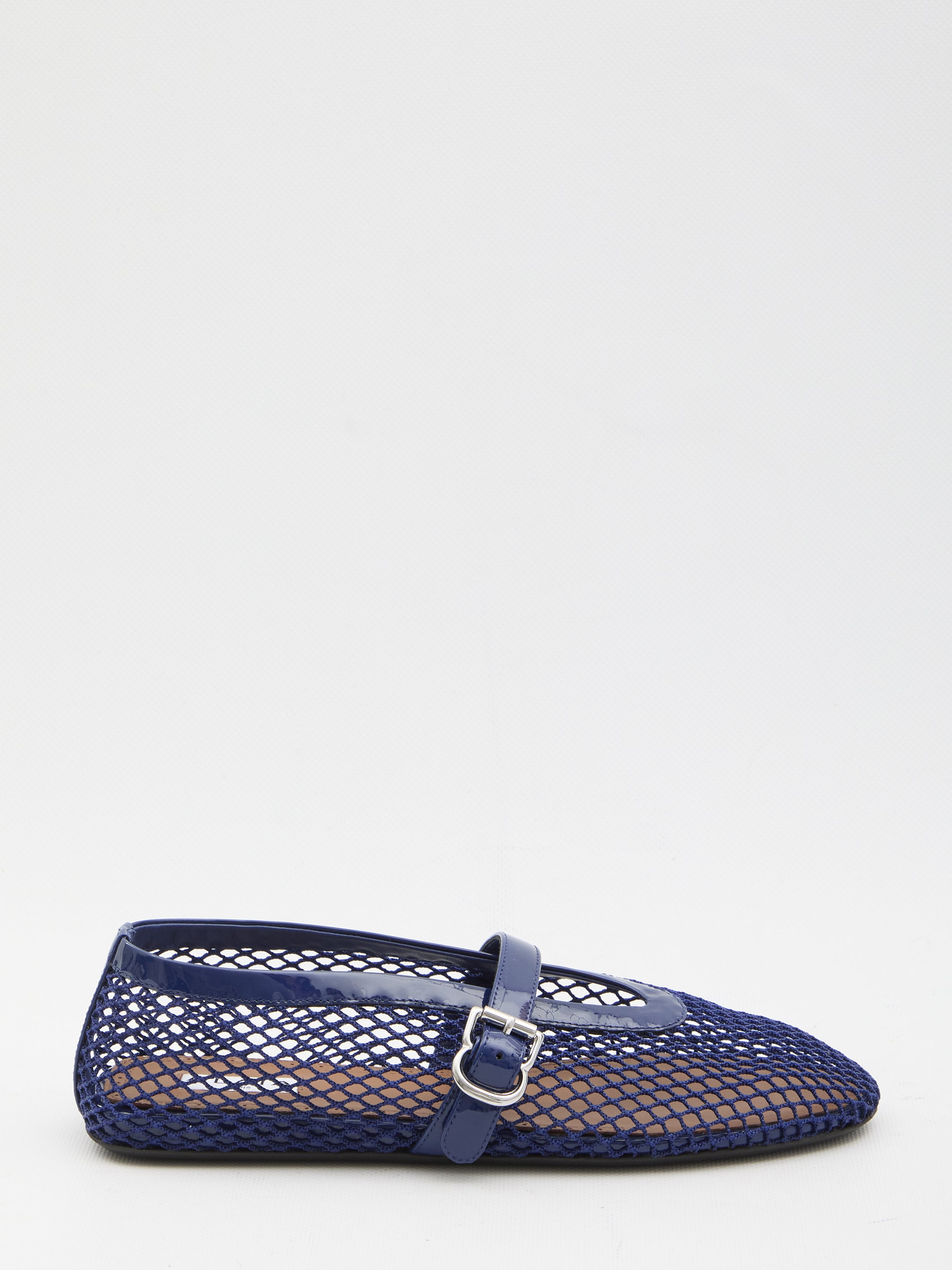 ALAIA Mesh Flat Ballerinas with Adjustable Buckle - Women’s Footwear