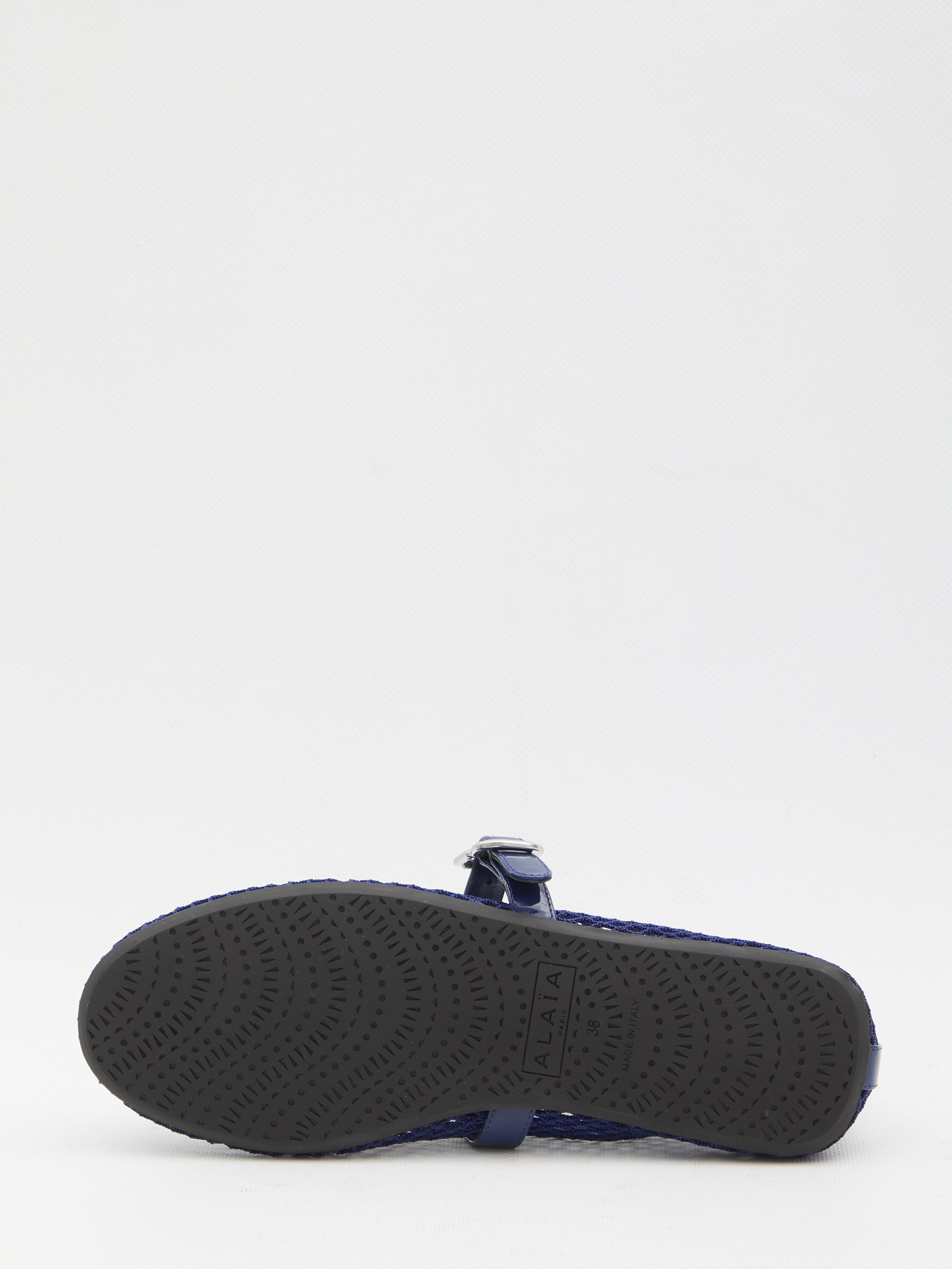 ALAIA Mesh Flat Ballerinas with Adjustable Buckle - Women’s Footwear