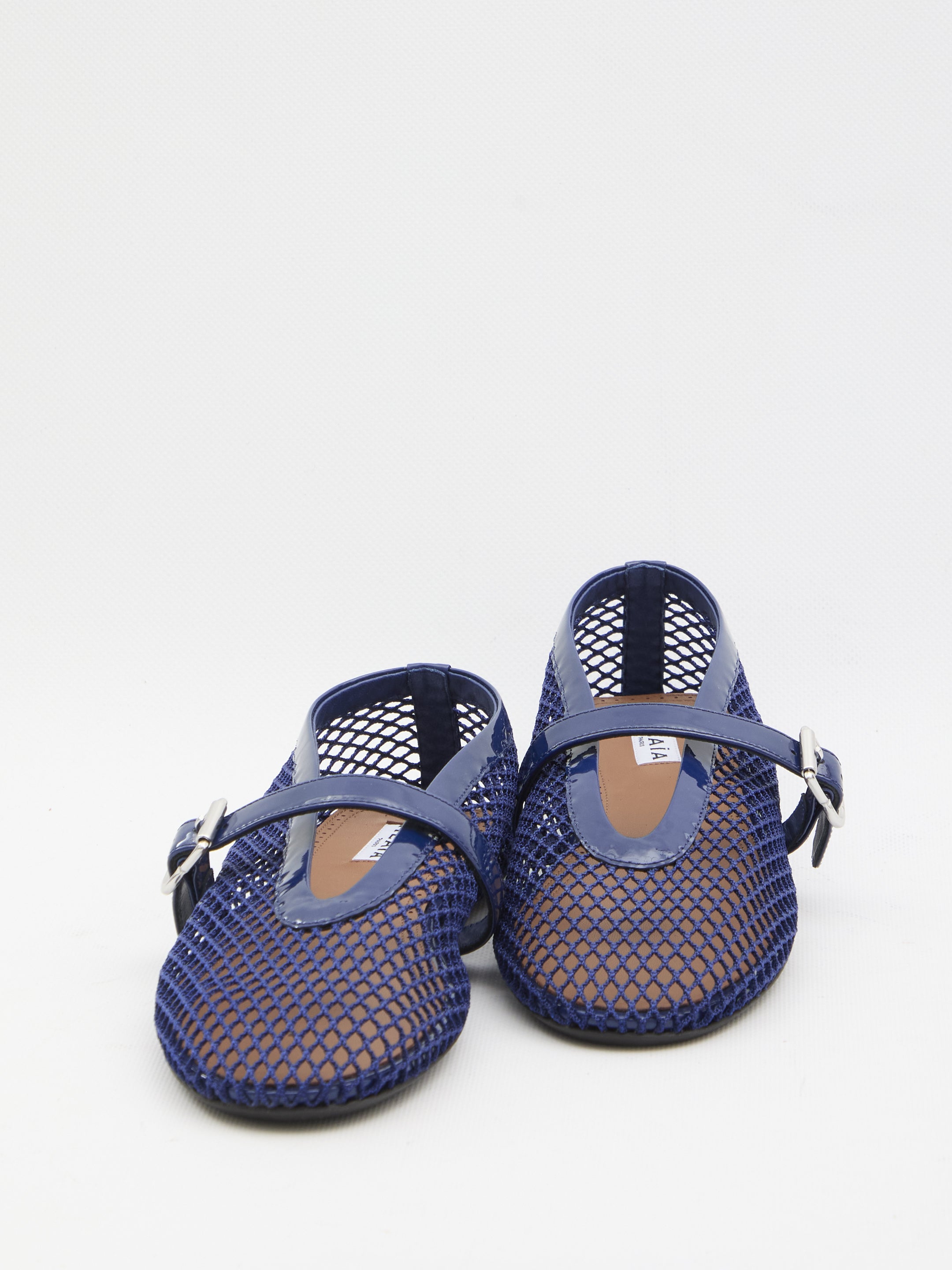 ALAIA Mesh Flat Ballerinas with Adjustable Buckle - Women’s Footwear