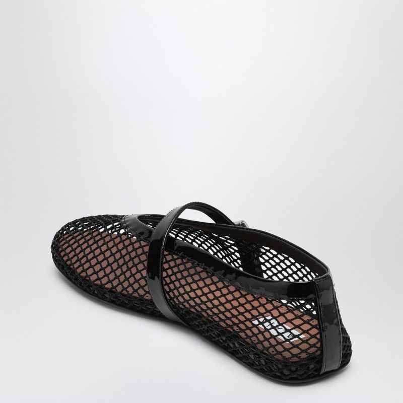 ALAIA Elegant Net Ballerina with Adjustable Strap