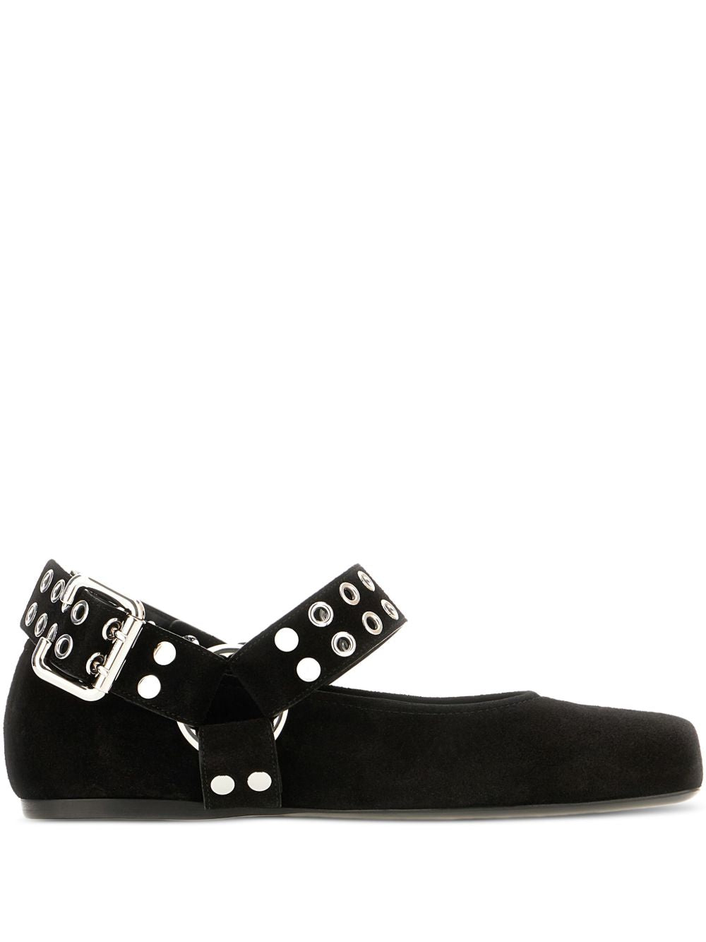 ALAIA Studded Strap Ballerina Flats for Women