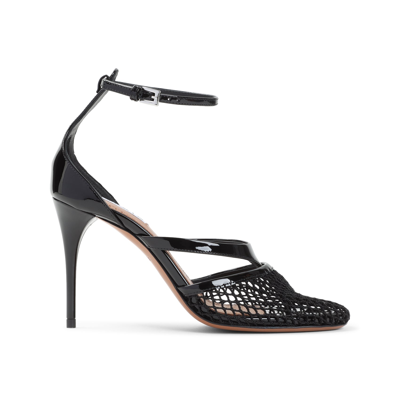 ALAIA Elegant Stiletto Thong Sandals with Adjustable Ankle Strap