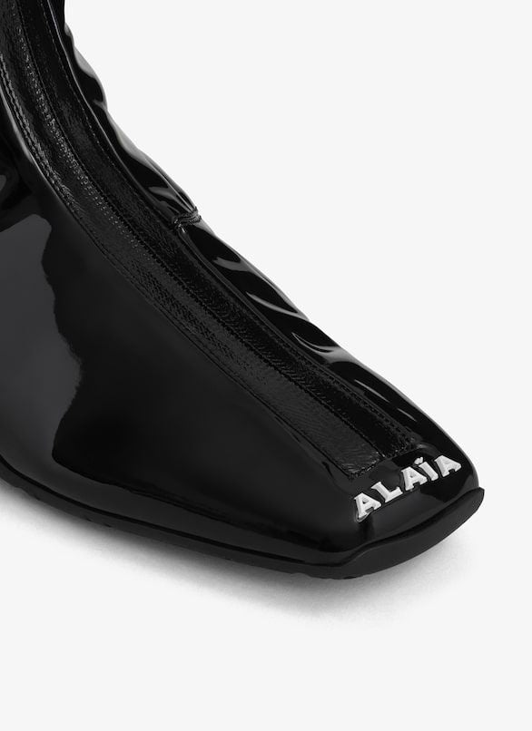 ALAIA Patent Fabric Stretch Sneakers