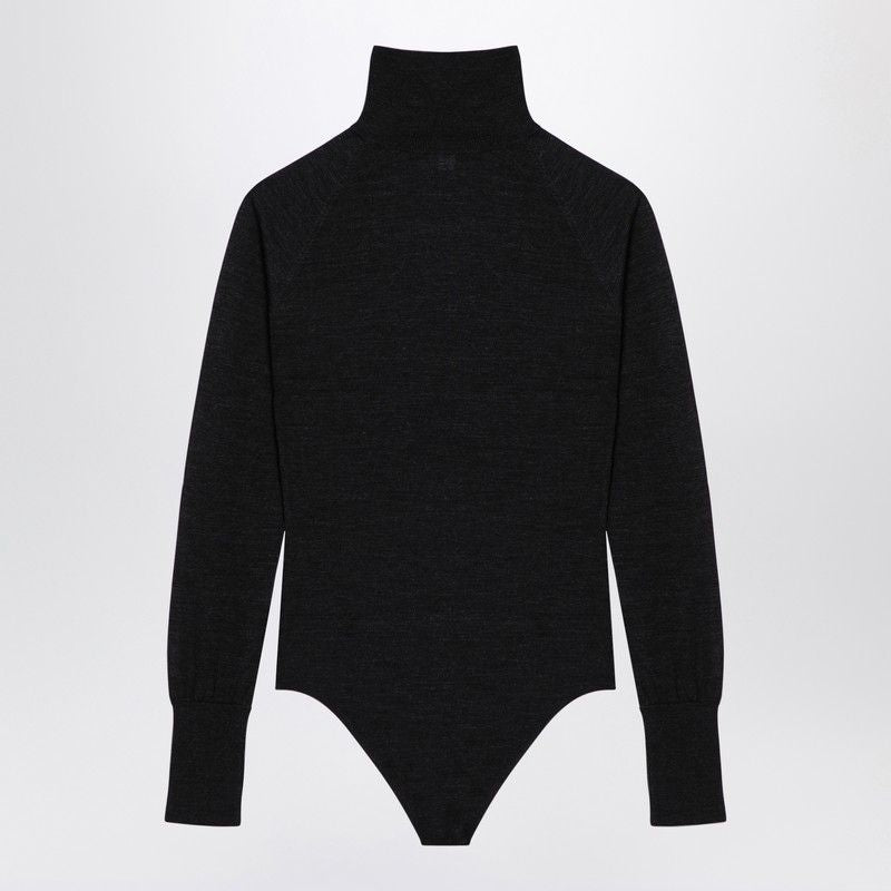 ALAIA Wool Second Skin Bodysuit - Long Sleeve, High Neck