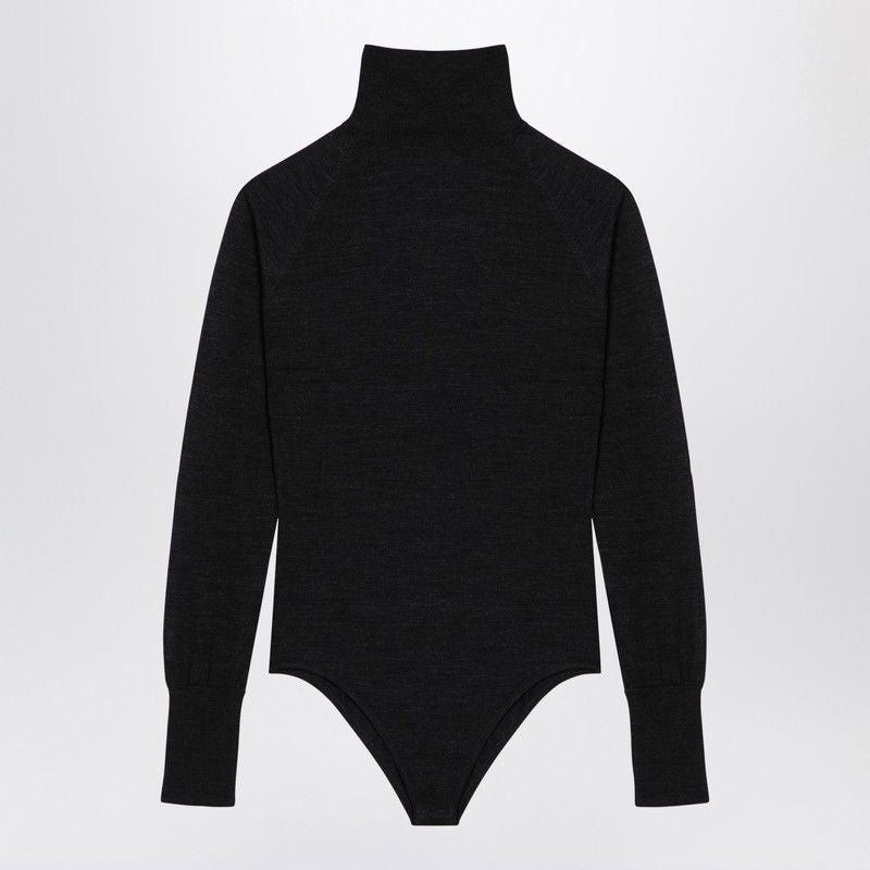 ALAIA Wool Second Skin Bodysuit - Long Sleeve, High Neck