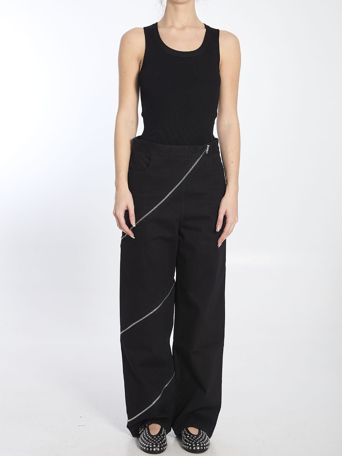 ALAIA Sleeveless Ribbed Knit Bodysuit