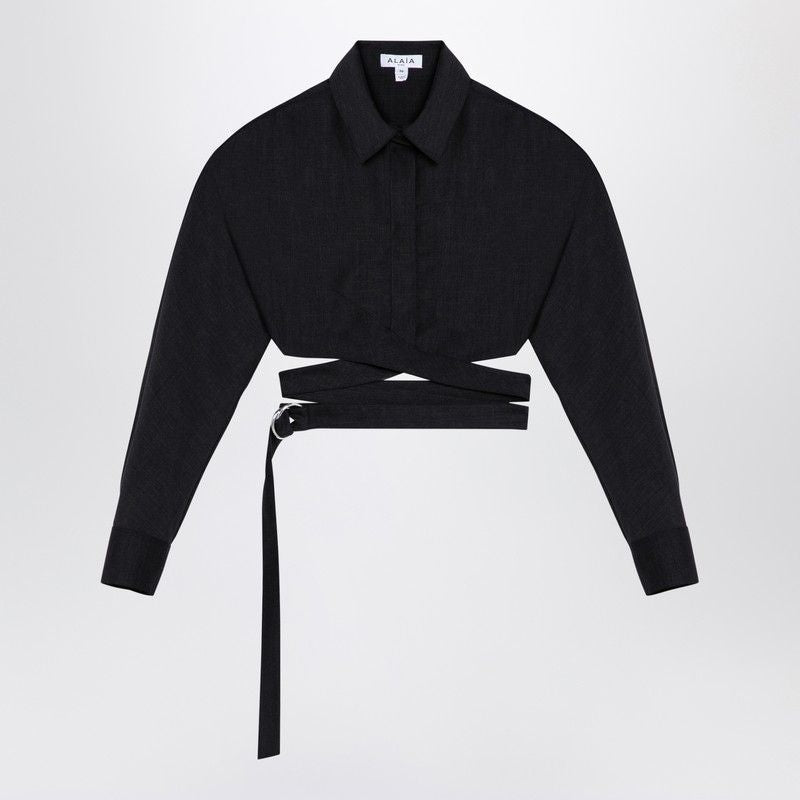 ALAIA Crossover Cotton Shirt for Women - Fall/Winter 2024