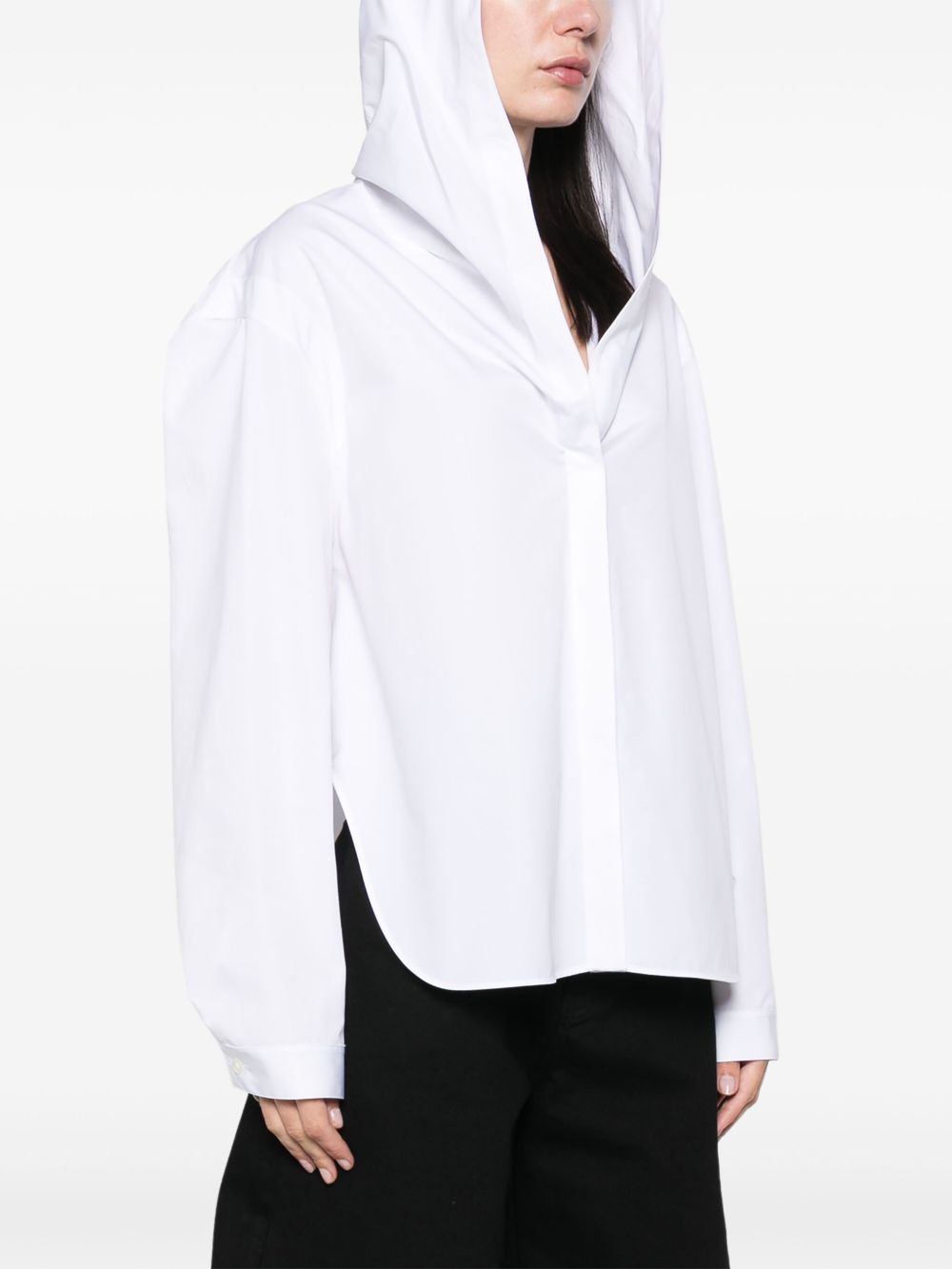 ALAIA Poplin Hooded Shirt for Women - SS25 Collection