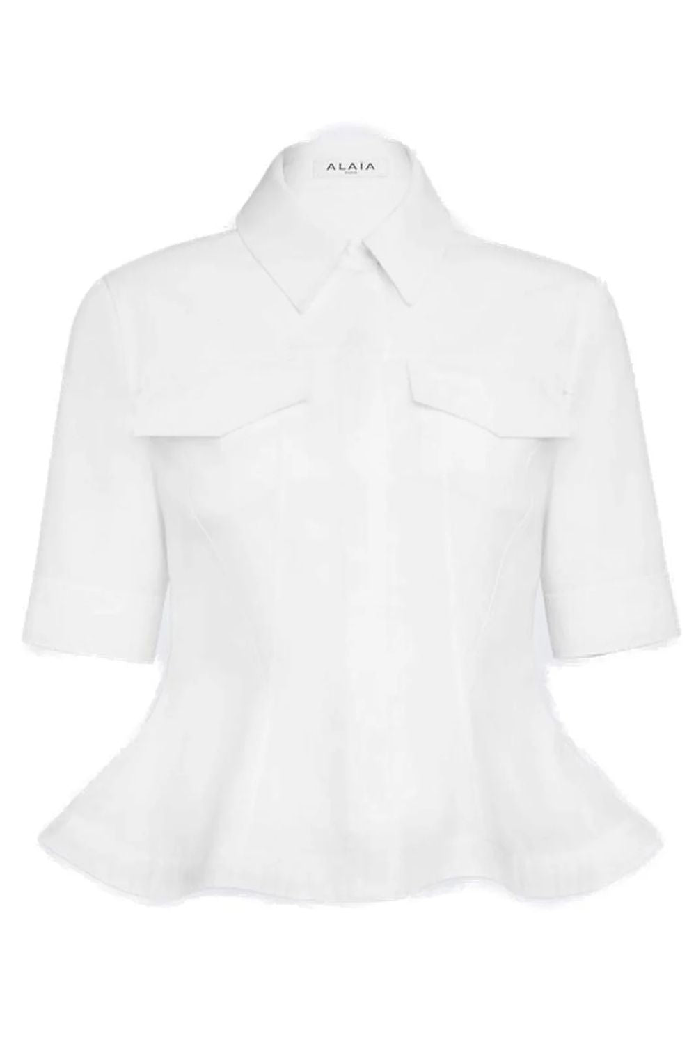 ALAIA Tailored Top with Flared Peplum Hem