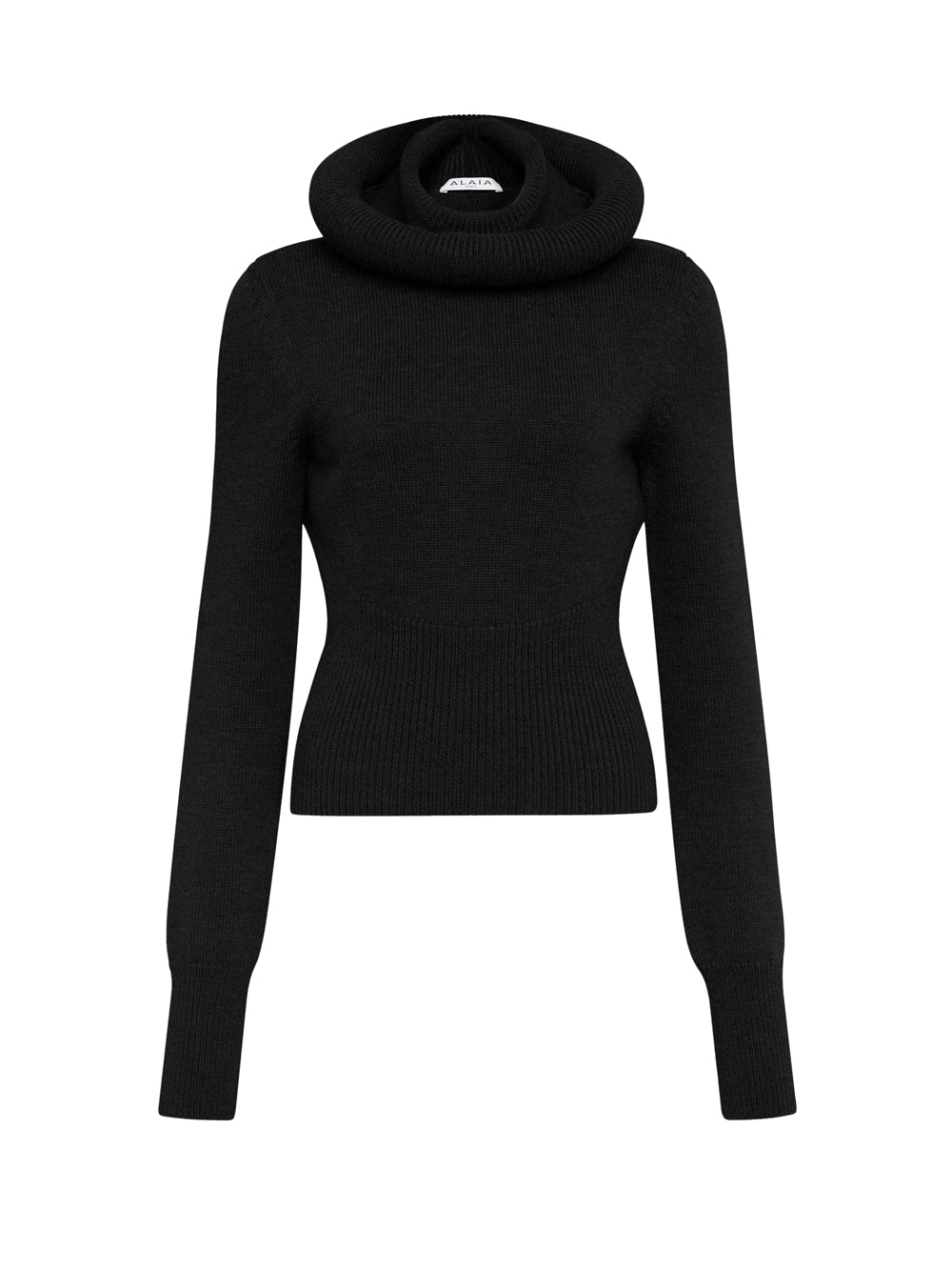 ALAIA Sculptural Hood Ribbed Knit Jumper